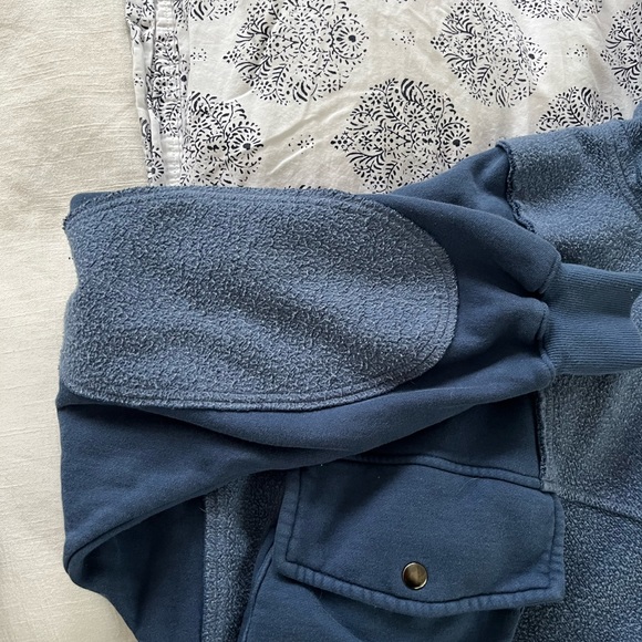 Free People Blue Half-Zip Sweatshirt - Picture 10 of 12